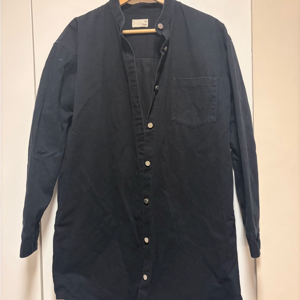 Aritzia Wilfred Free 100% Cotton Black Denim Shacket